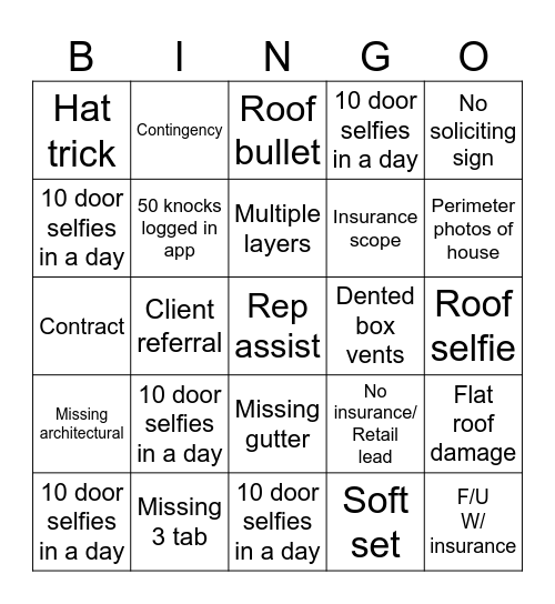 BCR BINGO Card