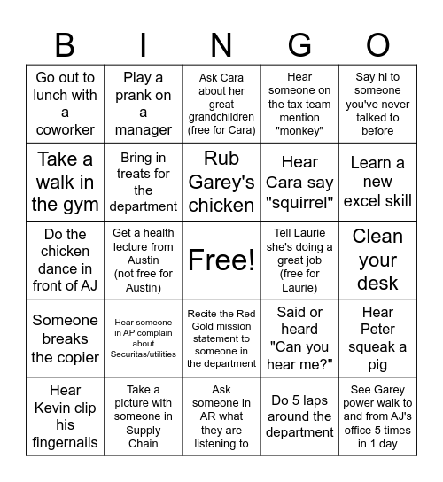 Finance Bingo Card