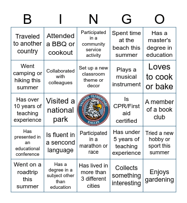 VES Connection BINGO Card