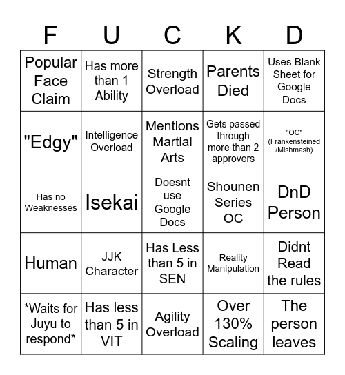 Approval Bingo Card