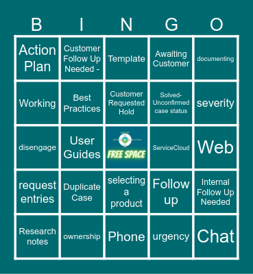 Case Management Bingo Card