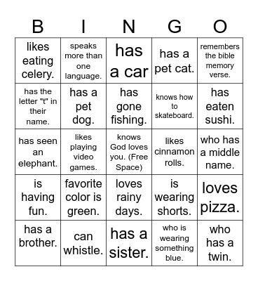 Find Someone Who... Bingo Card