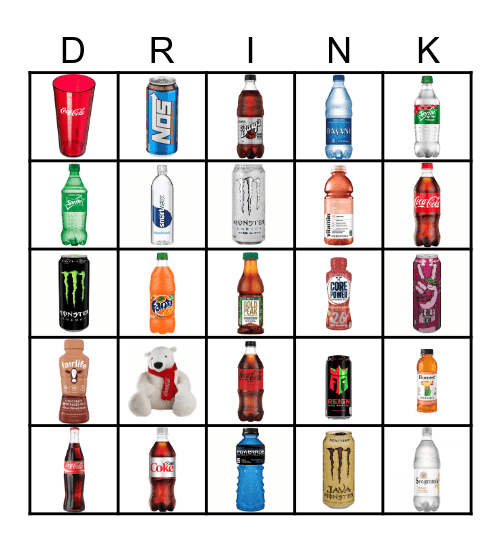 Coca-Cola Products Bingo Card