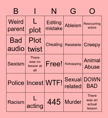 TOMMOROWS TEACHINGS Bingo Card