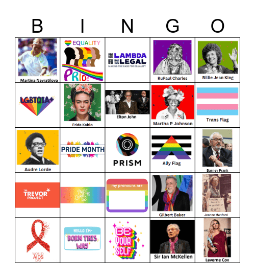 PRIDE BINGO Card