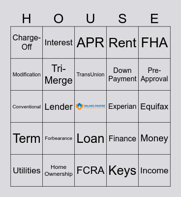Inland Empire Resource Center Bingo Card