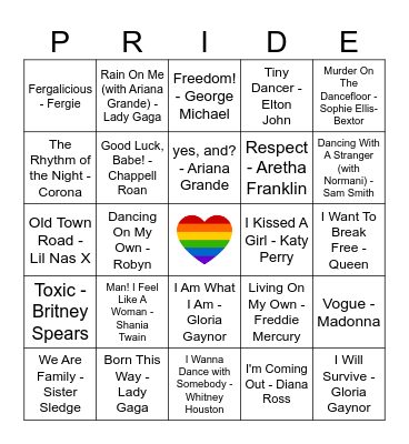 MUSICAL BINGO Card