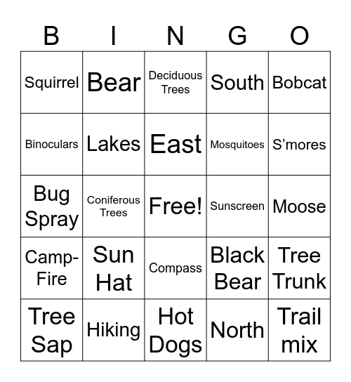 LL24 Ranger Bingo Card