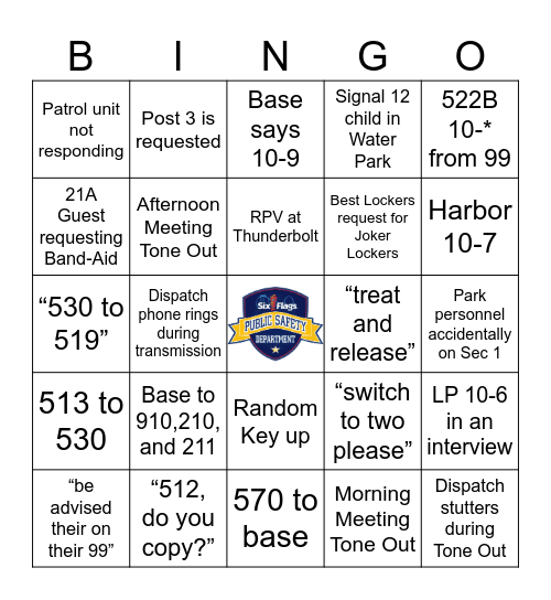 Radio Bingo Card