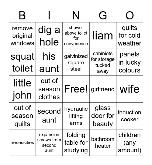 expansion :3 Bingo Card