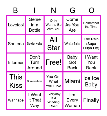 MUSIC BINGO at the Ann Arbor Eagles! Bingo Card