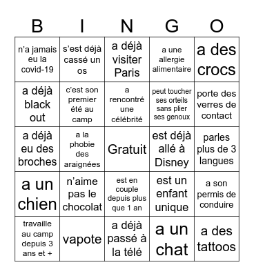 Team Building 2024 Bingo Card