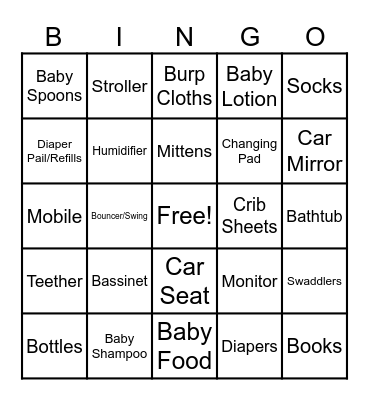 Gift Bingo Card