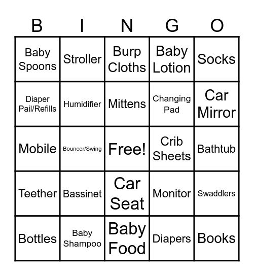 Gift Bingo Card