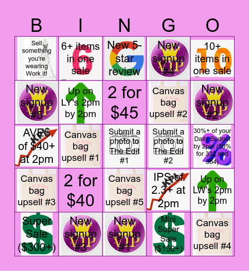 VIC 1 FRI-YAY BONGO Bingo Card