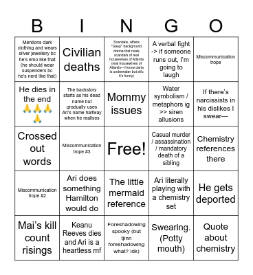 Ari Bingo Card