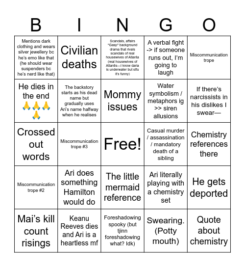 Ari Bingo Card