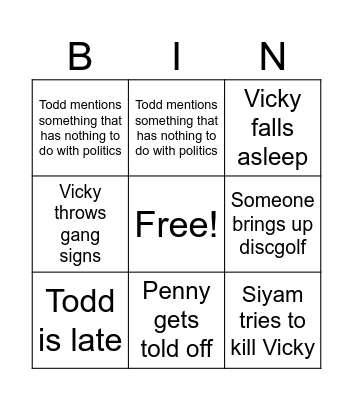 Politics  Bingo Card