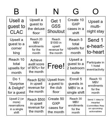 FRONT DESK BINGO Card