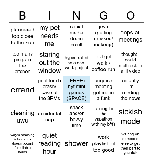 haha oof Bingo Card