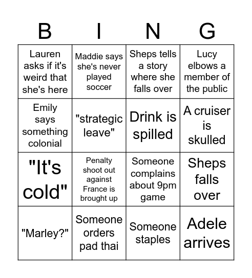 Staplers Bingo! Bingo Card