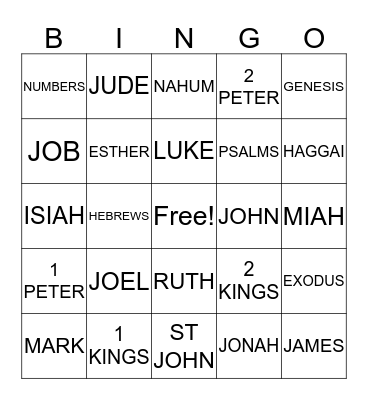 HOLY GHOST  Bingo Card