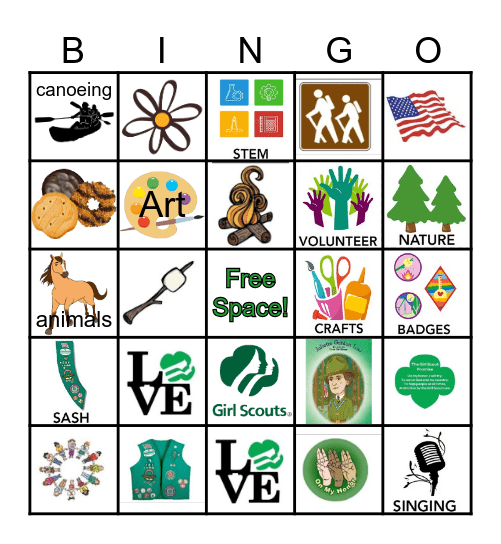 Girl Scout Bingo Card