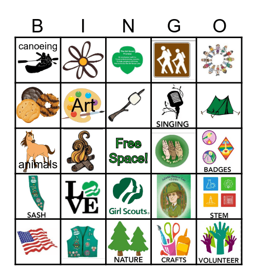 Girl Scout Bingo Card