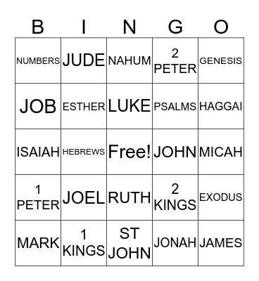 HOLY GHOST  Bingo Card