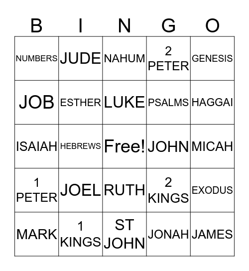 HOLY GHOST  Bingo Card
