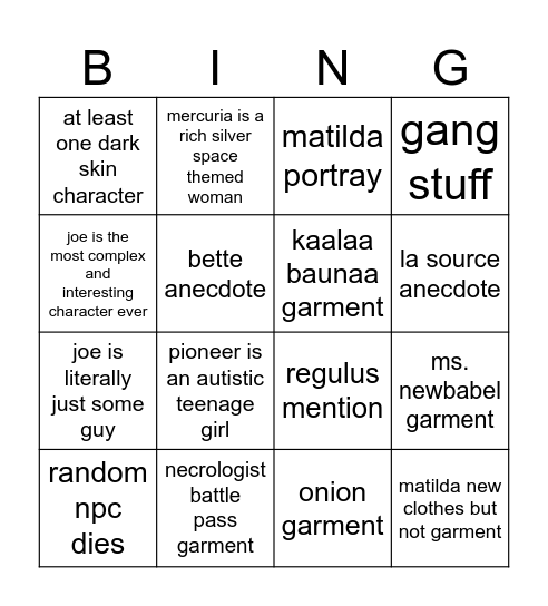 2.0 Bingo Card