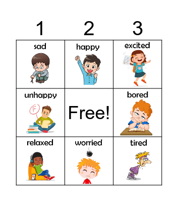 FEELINGS Bingo Card