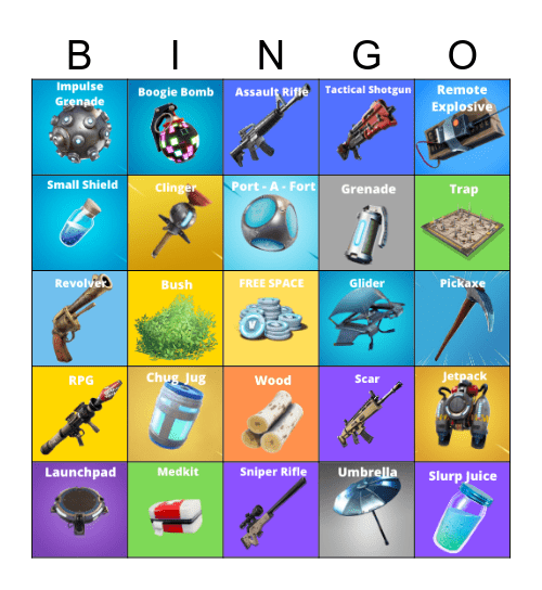 Fortnite Bingo Card