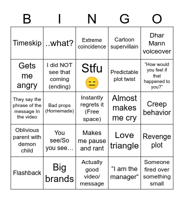 Dhar Mann Bingo Card
