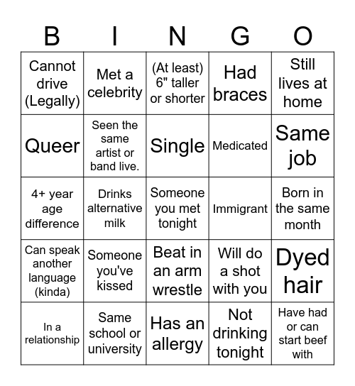 Will's Social Bingo Card