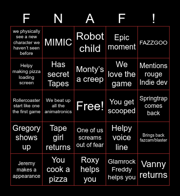 Help wanted 2 Bingo Card
