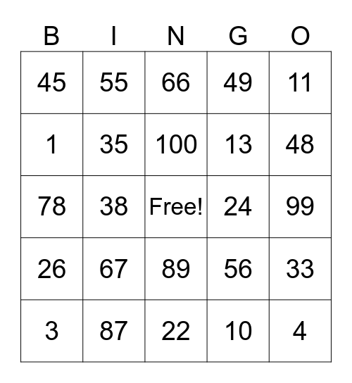 Bingo Card