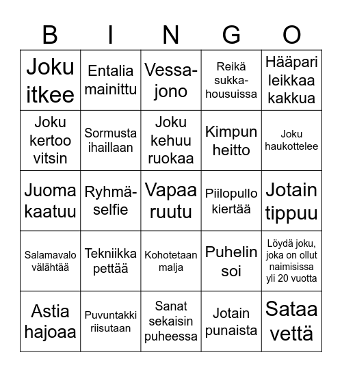 Hääbingo Card