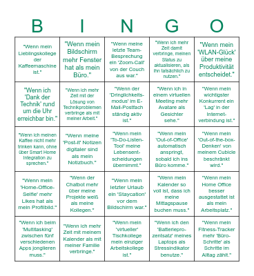 Stress lass nach! Bingo Card