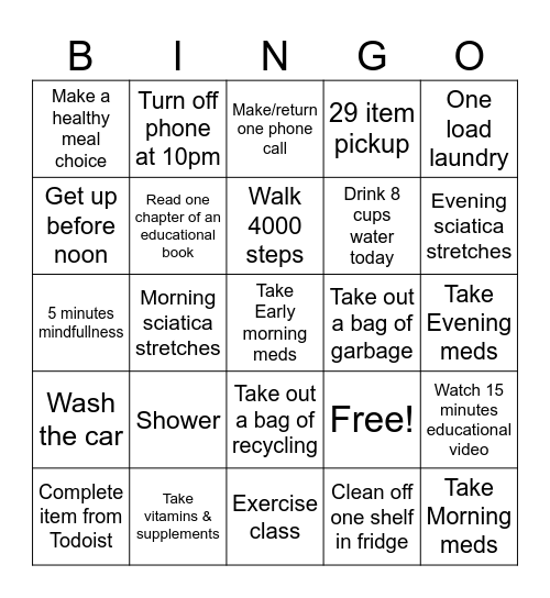 Daily Bingo Card