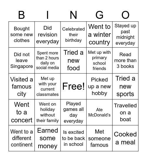 Find Someone Who... June Holiday Edition Bingo Card