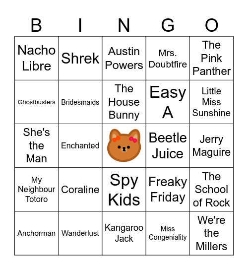 Movie Breengo Bingo Card