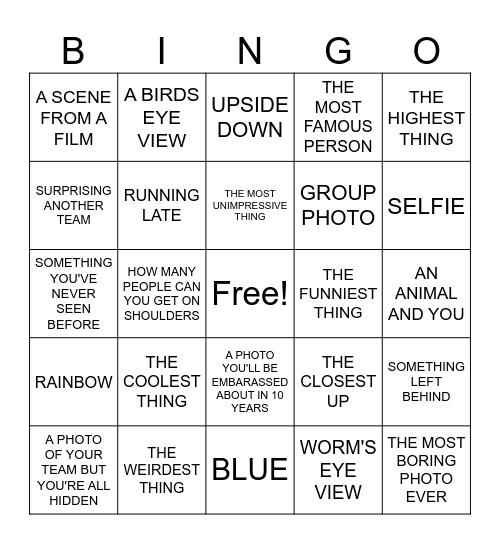 Photo Bingo Card