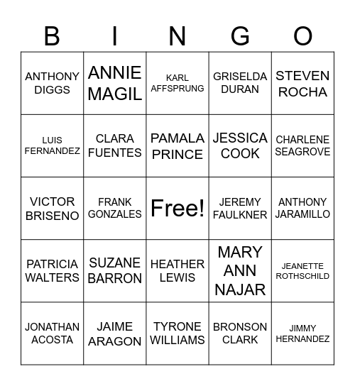 LOCAL GOON SQUAD Bingo Card