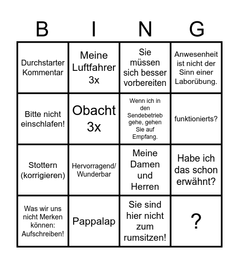 E-Technik Bingo Card
