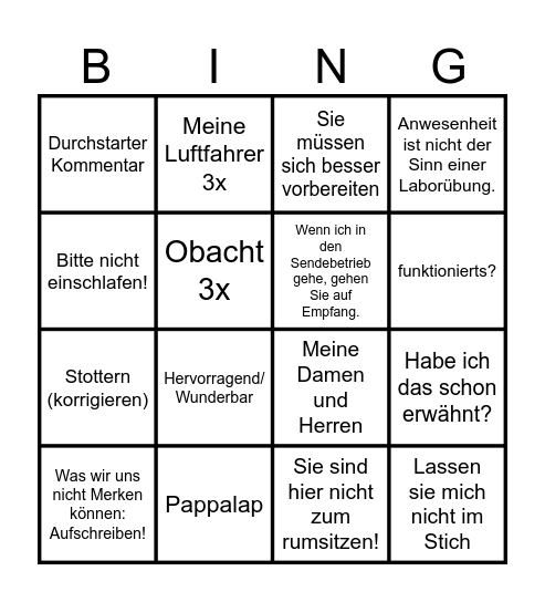 E-Technik Bingo Card