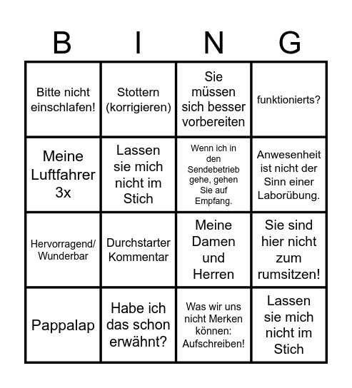 E-Technik Bingo Card