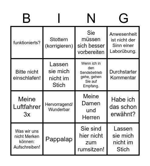 E-Technik Bingo Card