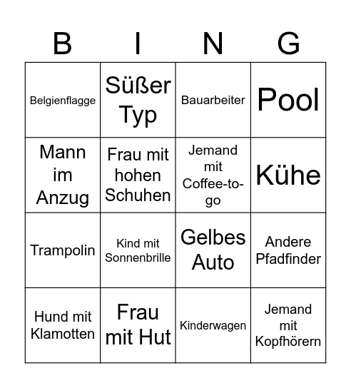 Zug-Bingo Card