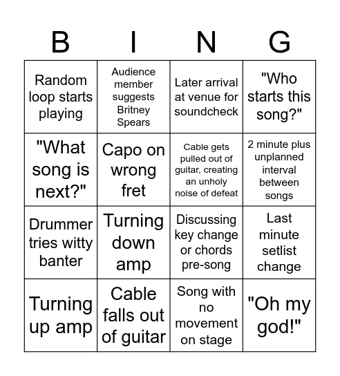 J6 Live bingo card Bingo Card